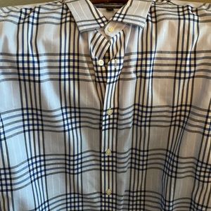 Banana Republic no iron slim fit dress shirt. Blue/white check. XL